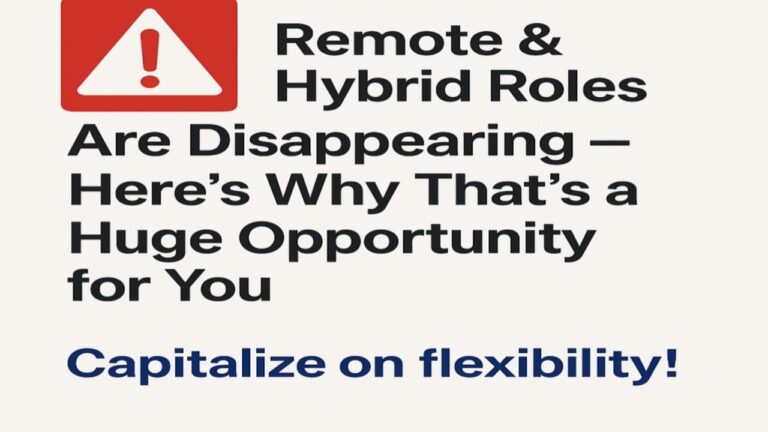 Remote & Hybrid Roles Are Disappearing: Here’s Why That’s a Huge Opportunity for You
