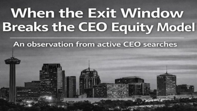 When the Exit Window Breaks the CEO Equity Model