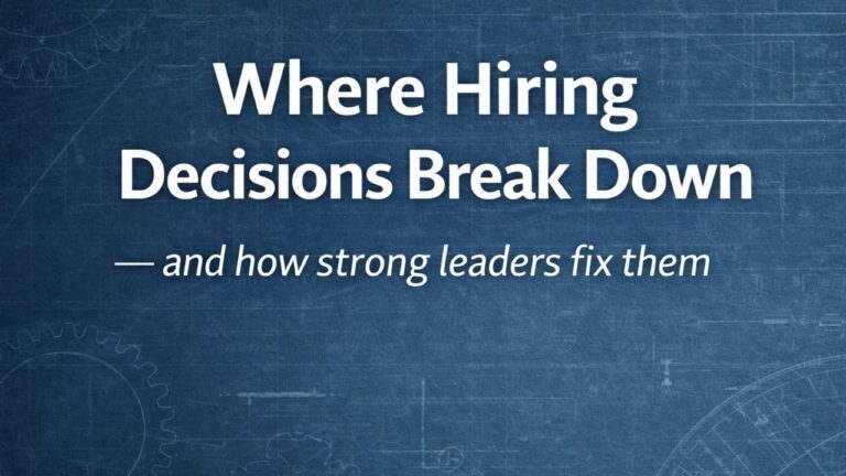 Hiring Is an Operational Decision: Where Hiring Decisions Break Down—and How Strong Leaders Fix Them