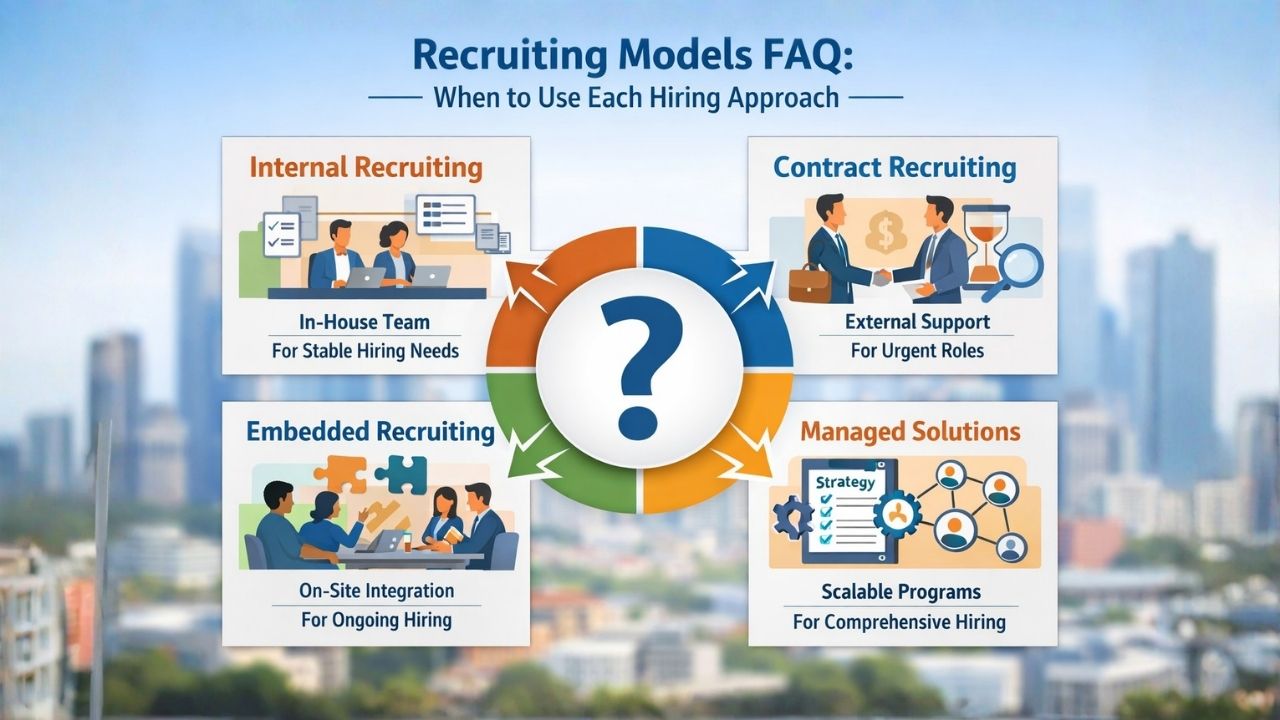 Recruiting Models FAQ: When to Use Internal, Contract, Embedded, and Managed Solutions