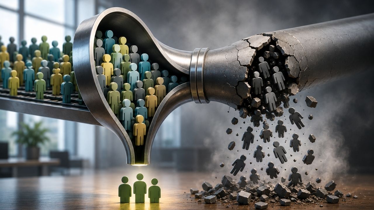 Why Candidate Pipelines Collapse Late in the Process